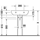 Duravit Waschtisch D-Code mit Überlauf, 1 Hahnloch 600x460mm weiß