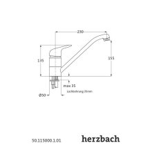 Herzbach KAPPA Spültisch-Einlochbatterie