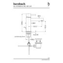 Herzbach DESIGN IX PVD Waschtisch-Einlochbatterie mit Ablauf M-Size Brass