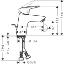 Hansgrohe LOGIS 70 Einhandmischer Waschtisch mit Ablaufgarnitur