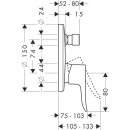 Hansgrohe METRIS Fertigmontageset Wanne, automatische Rückstellung