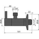 alcadrain Eckventil mit einem Filter 1/2"×3/8", Schwarz-Matt