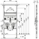 TECEprofil Waschtischmodul Bauhöhe 1120 mm inkl. 2 Montageblöcke f. Wasserzähler