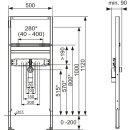 TECEbase Waschtisch-Set Breite 50cm Bauhöhe 1120mm inklusive Wandbefestigung