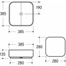 Beitz & Walz AqvaCeramica Aufsatzbecken "SlimRim" 385 x 385 mm mattschwarz