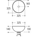 Beitz & Walz AqvaCeramica Aufsatzbecken "SlimRim" 325 mm mattschwarz