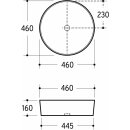 Beitz & Walz AqvaCeramica Aufsatzbecken rund 460 mm mattschwarz