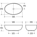 Beitz & Walz AqvaCeramica Aufsatzbecken 585 x 390 mm...