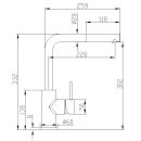 Beitz & Walz AQVAKITCHEN Spültisch-Ehm. m. Geschirrbrause chrom