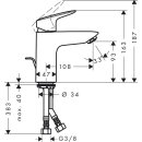 Hansgrohe LOGIS 100 Einhandmischer Waschtisch mit Metall...