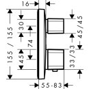 Hansgrohe Fertigmontageset Thermostat Ecostat E für 2 Verbraucher, verchromt