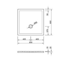 Schröder Viereck-Duschwanne Flat New E 80x80x1,5 cm weiß