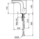 Mora MMIX Tronic WMS, Waschtisch mit Temperaturhebel