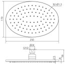 Beitz & Walz AQVADESIGN Kopfbrause 250 mm oval, chrom