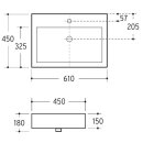 Beitz & Walz AqvaCeramica Aufsatzbecken eckig 600 x 430 mm -weiß--