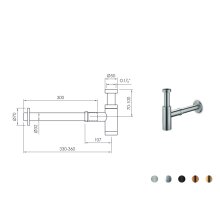 Design Siphon 1 1/4" strukturiert schwarz JEE-O