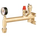 Caleffi 336 Gefäßanschlussgruppe aus Messing 3/4" 3 bar mit Kappenventil