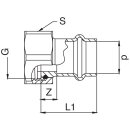 Frabo Verschraubung mit Schwenk-Mutter flachdichtend 1" x 22 mm Rotguss