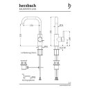 Herzbach DEEP EINHEBEL-WASCHTISCH Armatur M-SIZE ohne Ablauf