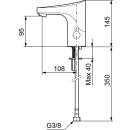 Mora FMM 9000E Tronic Waschtischarmatur m. Hygienespülung