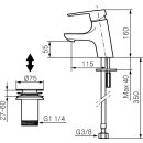 Mora CERA B5 Waschtisch Einhebelmischer push down