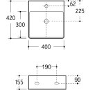 Beitz & Walz AqvaCeramica Aufsatzbecken "SlimRim" 423 x 405 mm weiß