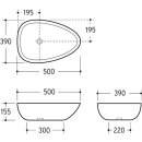 Beitz & Walz AqvaCeramica Aufsatzbecken 500 x 390 mm weiß