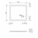 Schröder Rechteck Duschwanne Flat Corner E 100x90x3 cm