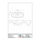 Schröder Badewanne Ovalwanne Amazonas 180 New 180x83x46/60 cm weiß