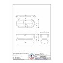 Schröder Badewanne Ovalwanne Seine 180 178x78,5x45/ 59 cm