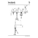 Herzbach DESIGN iX Vierloch Wannenarmatur Edelstahl