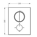 Herzbach DESIGN iX Unterputz Thermostat PUSH square für 2 Verbraucher