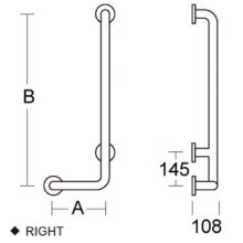 PBA Sicherheitsgriff L-form Links 400mm