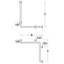 PBA Duschhandlauf 660mm mit Brausehalterstange Links