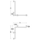 PBA Duschhandlauf 760mm mit Brausehalterstange Links