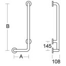 PBA Sicherheitsgriff 220mm L-Form Rechts E-Stahl satiniert