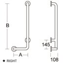 PBA Sicherheitsgriff 320mm L-Form Links E-Stahl poliert