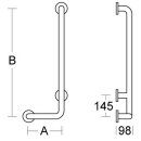 PBA Sicherheitsgriff 400mm L-Form Rechts E-Stahl satiniert