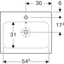 Geberit Waschtisch iCon mit Hahnloch, mit ÜL 600x485mm weiß