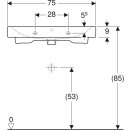 Geberit Waschtisch iCon ohne Hahnloch, mit ÜL 750x485mm weiß