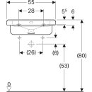 Geberit Waschtisch Renova Comfort unterfhb. m Hahnloch m ÜL 550x525mm weiß