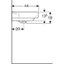 Geberit Waschtisch Renova Plan mit Hahnloch, mit ÜL 550x440mm weiß