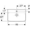 Geberit Waschtisch Renova Compact mit Hahnloch, mit...