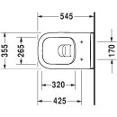 Duravit Wand-Tiefspül-WC D-Code Set 355x540mm spülrandlos mit WC-Sitz