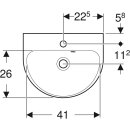 Keramag Waschtisch Renova Nr. 1 mit Hahnloch, mit Überlauf, 450 x 360 mm, weiß