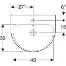 Keramag Waschtisch Renova Nr. 1 mit Hahnloch, mit Überlauf, 550 x 450 mm, weiß