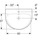 Keramag Waschtisch Renova Nr. 1 mit Hahnloch, mit Überlauf, 650 x 500 mm, weiß