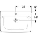 Geberit Waschtisch Renova Plan mit Hahnloch, mit ÜL 700x480mm weiß