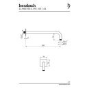 Herzbach DESIGN IX PVD Wandarm seven square für Regenbrause 350mm Copper