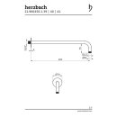 Herzbach DESIGN IX PVD Wandarm seven round für Regenbrause 450mm Black